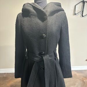 Steve Madden Black Textured Trench Coat